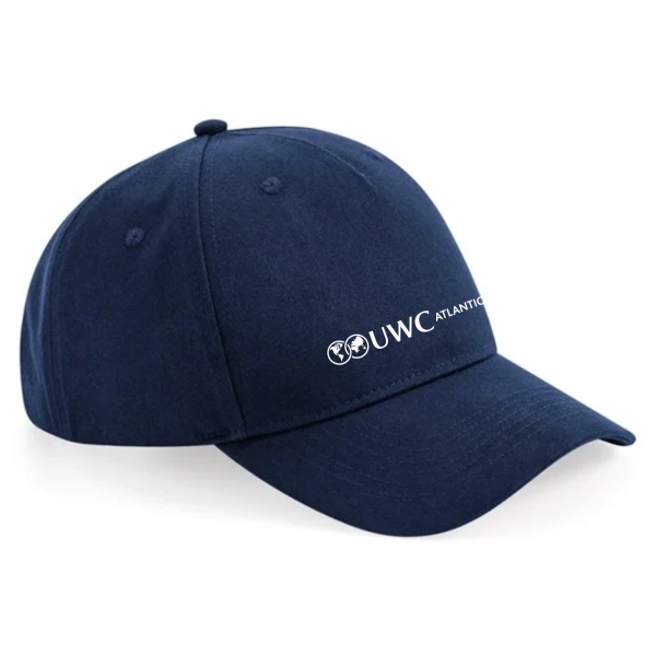 navy baseball cap with white UWC Atlantic logo