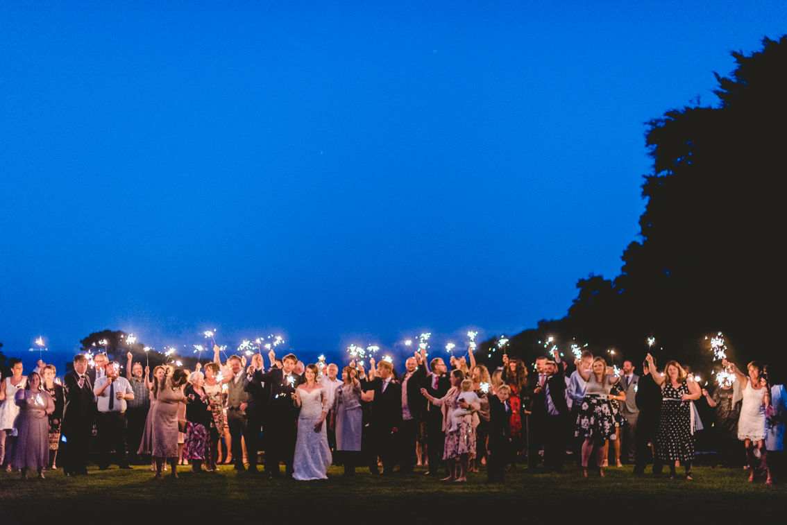 Sparklers on the Top Lawn of St Donat's Castle