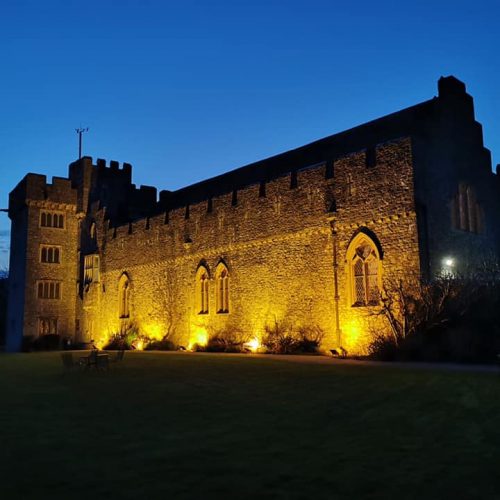 Image of St Donat's Castle at night