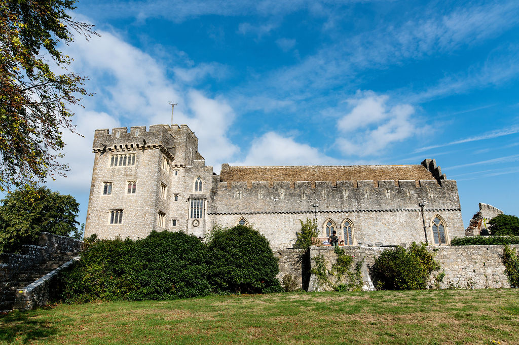 View of St Donat's Castle from lower lawn