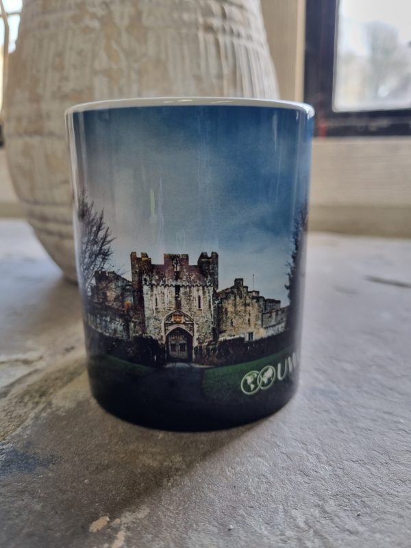 St Donat's Castle portcullis mug with UWC Atlantic logo