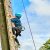 Child on climbing wall at UWC Atlantic