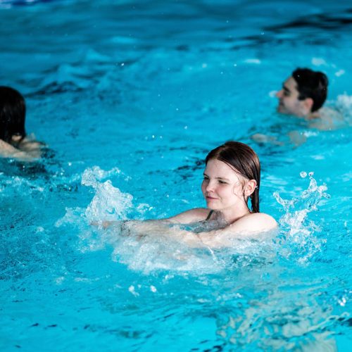 Children swimming in pool