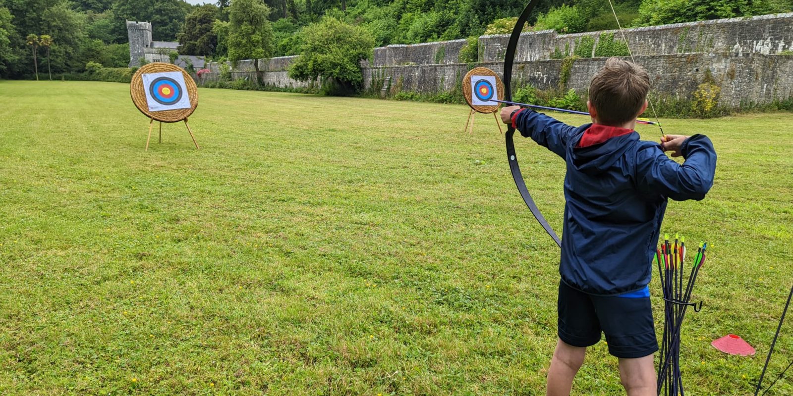 Boy taking part in Archery