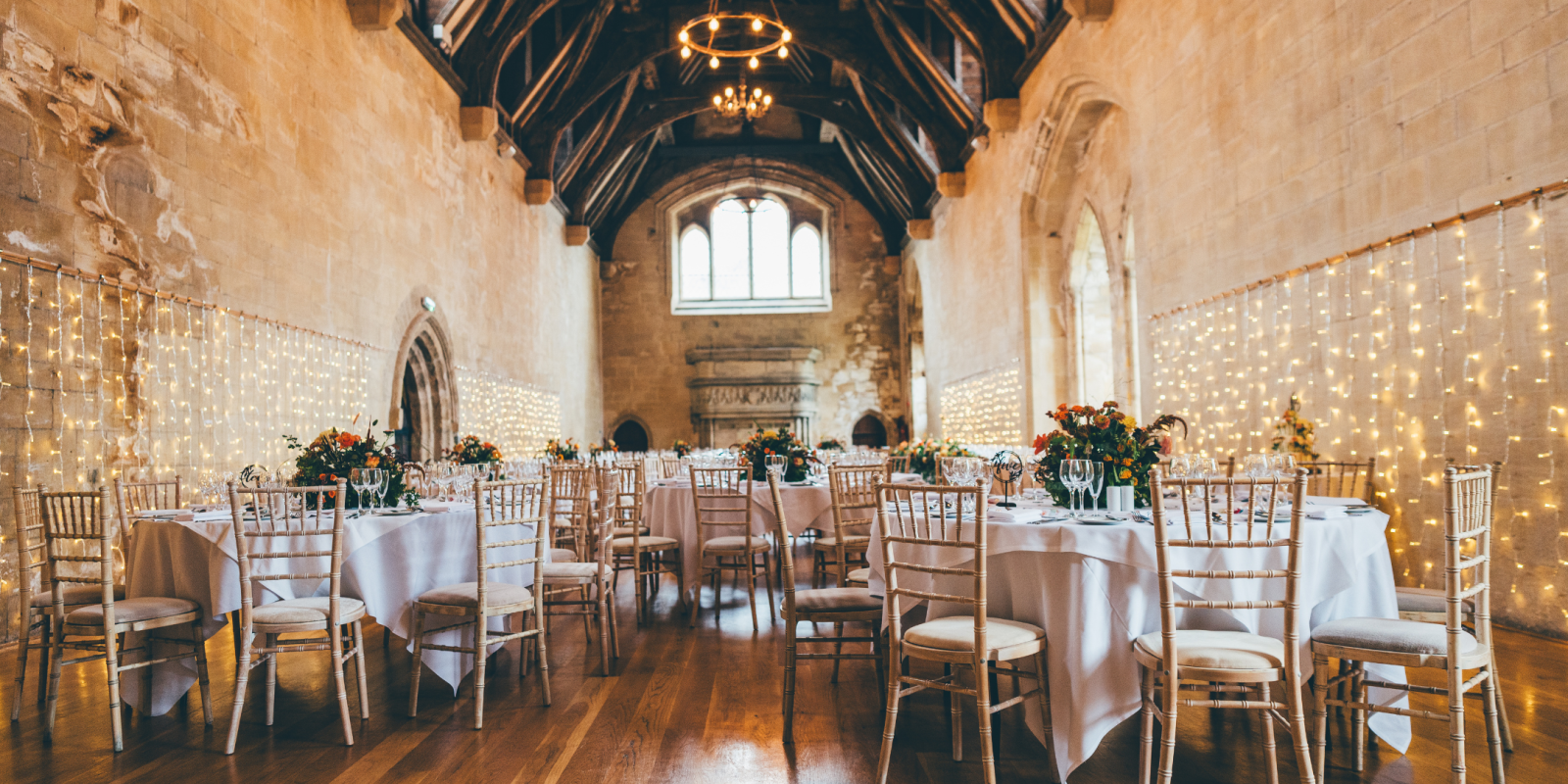 Bradenstoke Hall setup for a wedding breakfast