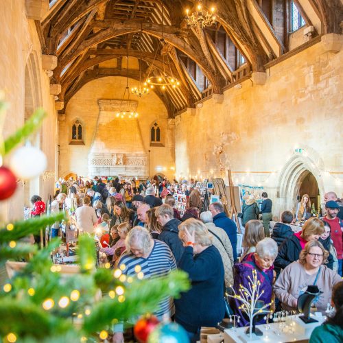 The Christmas Fayre at ST Donat's Castle. The Bradenstoke Hall full of traders and attendees.
