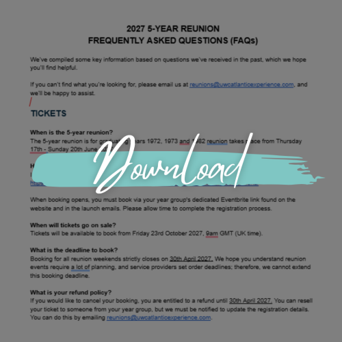 2027 5-Year Reunion FAQs | PDF